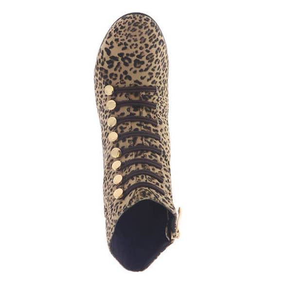 Animal Print Ankle Boots Buttons Leopard Size 11 Granny Boots Vintage Inspired - Picture 4 of 6